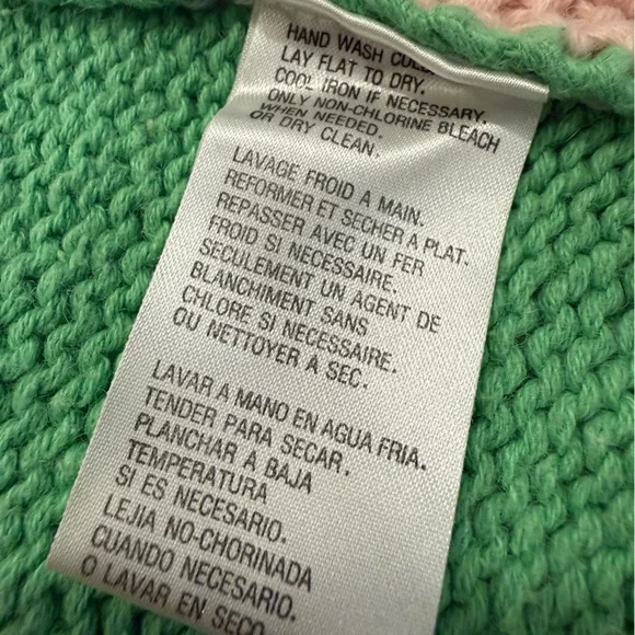 Vintage Crochet Storytelling Spring Bunny Chicks Cardigan Size L Eagle Eye 1995 - Picture 9 of 16